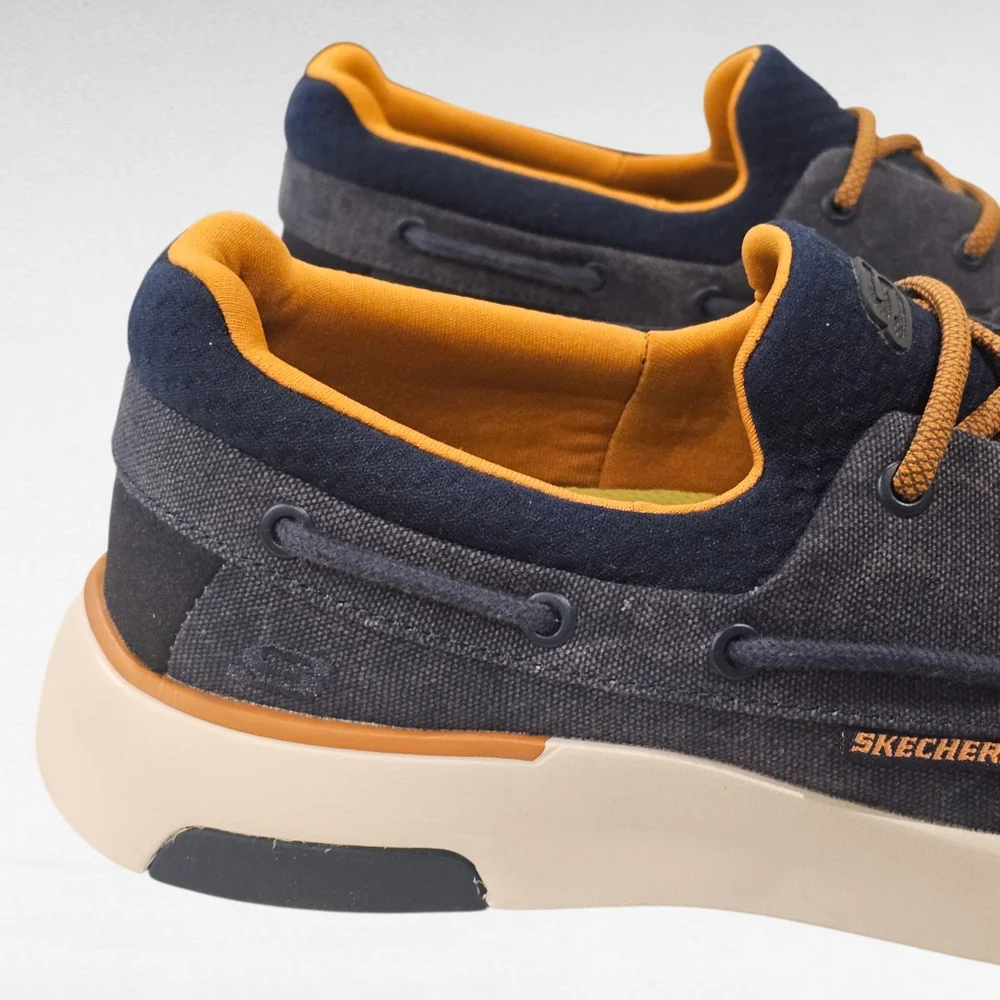 Skechers Bellinger Garmo Slip-on Comfort Boat Shoe Navy Blue Size 7